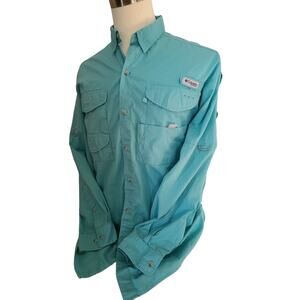 Columbia PFG Blue Men's Large Tall Professional Fishing Gear Shirt L